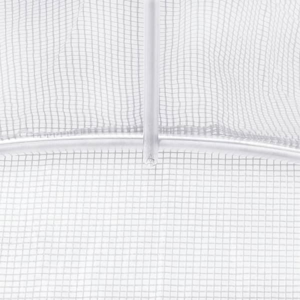 vidaXL Växthus med stålram vit 48 m² 12x4x2 m Vit