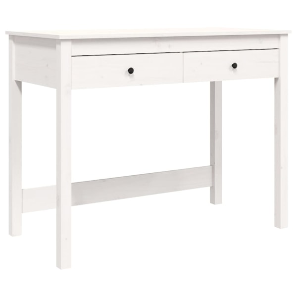 vidaXL Skrivbord med lådor vit 100x50x78 cm massiv furu Vit