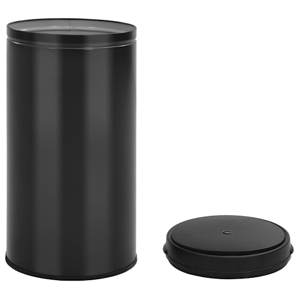 vidaXL Soptunna med automatisk sensor 60 L kolstål svart Svart
