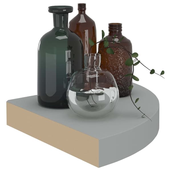 vidaXL Svävande hörnhyllor 4 st grå 25x25x3,8 cm MDF grå
