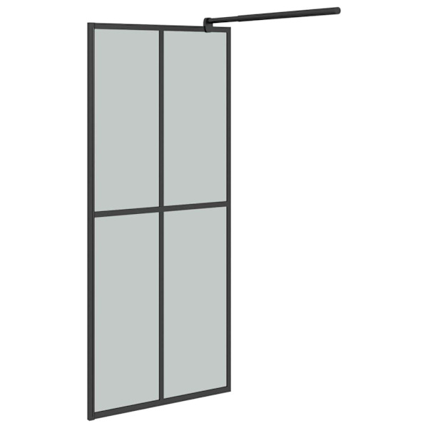 vidaXL Duschvägg 90x195cm mörkt härdat glas Svart