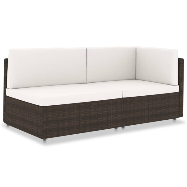 vidaXL Modulsoffa 2-sits konstrotting brun Brun