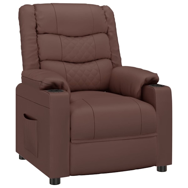 vidaXL Reclinerfåtölj brun konstläder Brun