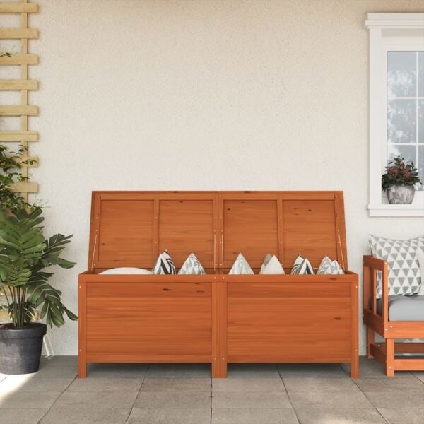 vidaXL Dynbox brun 150x50x56,5 cm massivt granträ Brun