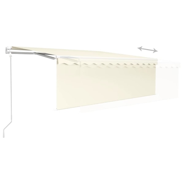 vidaXL Automatisk markis med rullgardin 4x3m gräddvit Creme
