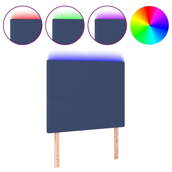 vidaXL Sänggavel LED blå 80x5x118/128 cm tyg Blå
