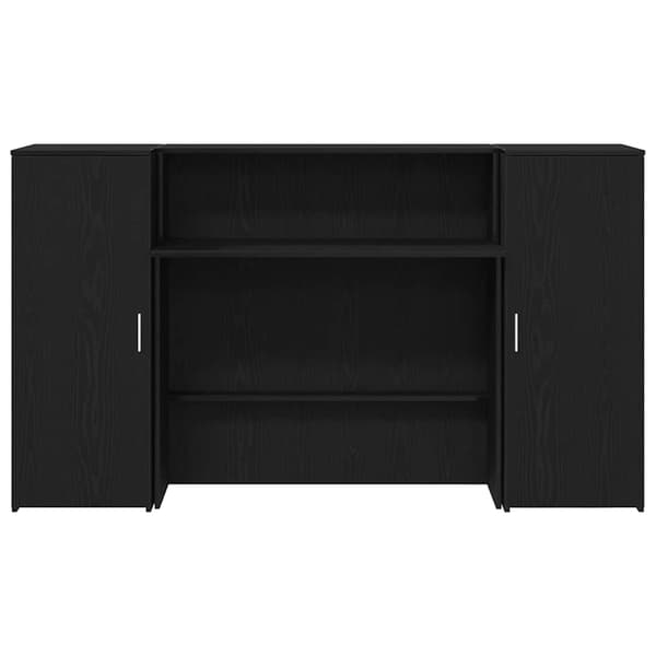 vidaXL Receptionsdisk svart ek 180x50x103,5 cm konstruerat trä art