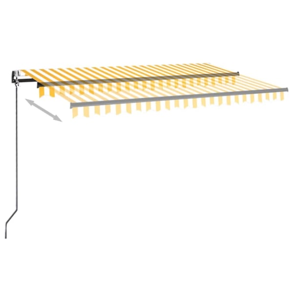 vidaXL Markis automatiskt infällbar 450x350 cm gul och vit Gul