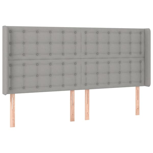 vidaXL Ramsäng med madrass & LED ljusgrå 180x200 cm tyg Grå