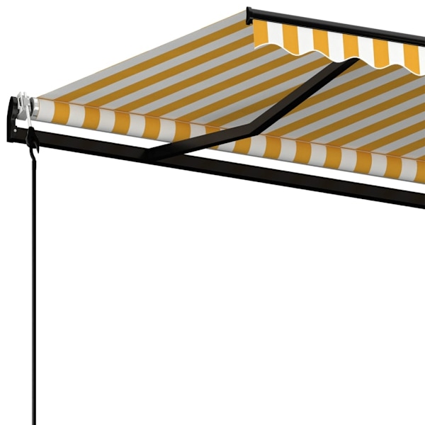 vidaXL Markis automatiskt infällbar 450x350 cm gul och vit Gul