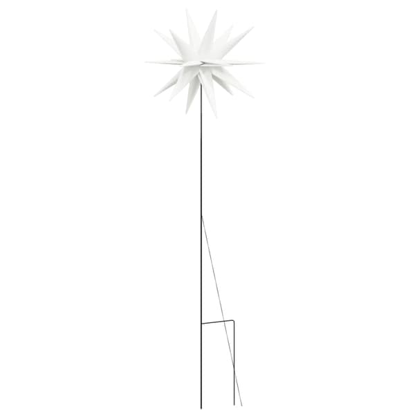 vidaXL Stjärna med LED med spett vikbar vit 57 cm Vit