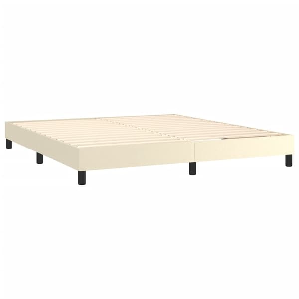 vidaXL Sängram gräddvit 180x200 cm konstläder Kräm