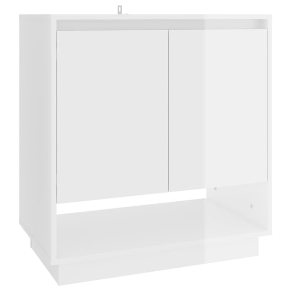 vidaXL Skänk vit högglans 70x41x75 cm spånskiva Vit