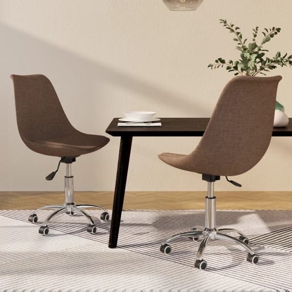 vidaXL Snurrbara matstolar 2 st taupe tyg Taupe
