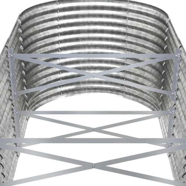 vidaXL Odlingslåda pulverlackerat stål 512x80x68 cm silver Silver