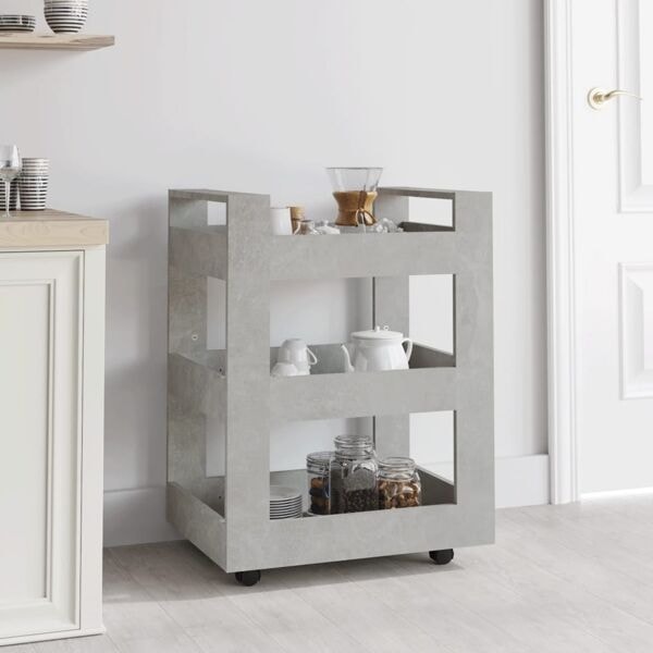 vidaXL Köksvagn betonggrå 60x45x80 cm konstruerat trä Grå