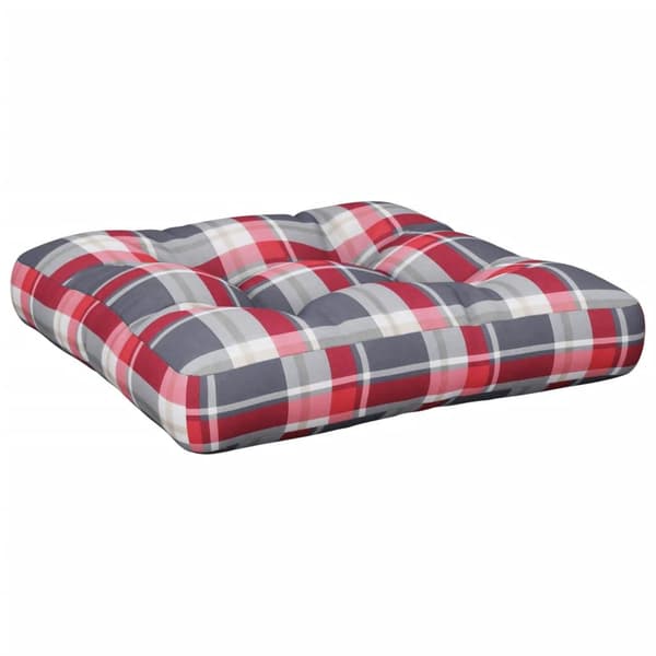 vidaXL Palldyna rödrutig 50x50x12 cm tyg multifärg