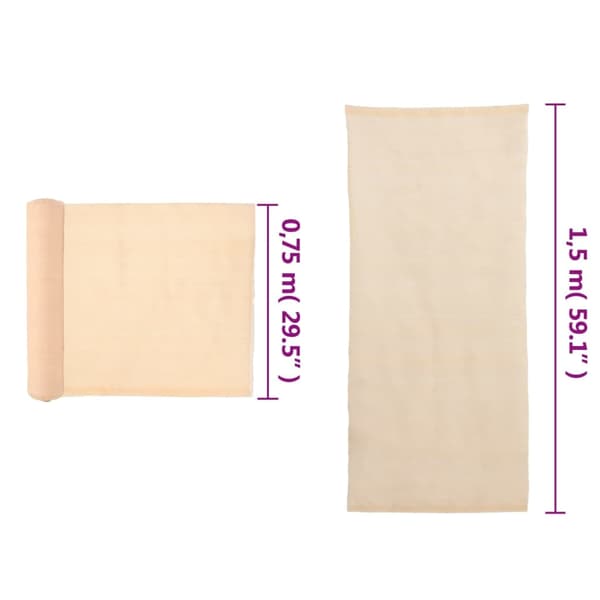 vidaXL Insynsskyddsnät HDPE beige 1,5x25 m Beige