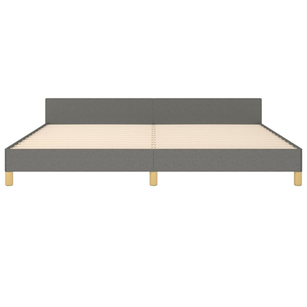 vidaXL Sängram med huvudgavel mörkgrå 200x200 cm tyg Grå