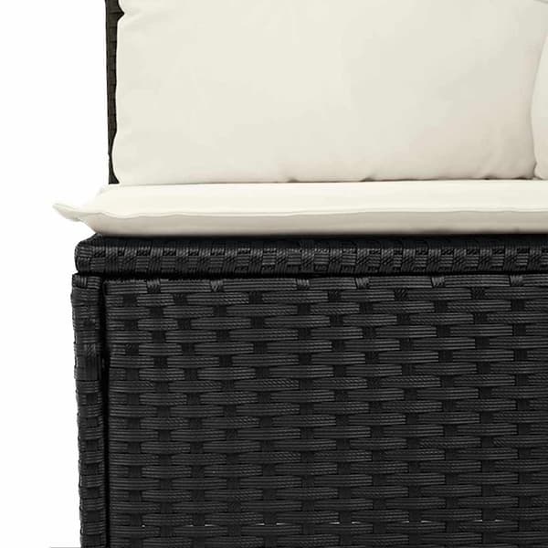 vidaXL Trädgårdsoffset 8 st Svart Poly rattan Svart