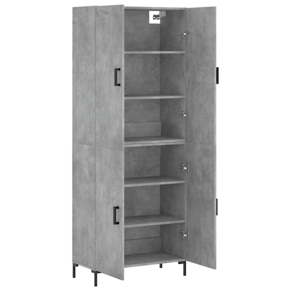 vidaXL Högskåp betonggrå 69,5x34x180 cm konstruerat trä Grå