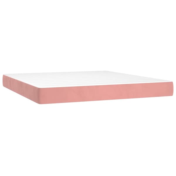 vidaXL Ramsäng med madrass rosa 160x200 cm sammet Rosa
