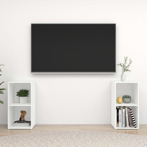 vidaXL TV-skåp 2 delar vit 72x35x36,5 cm konstruerat trä Vit