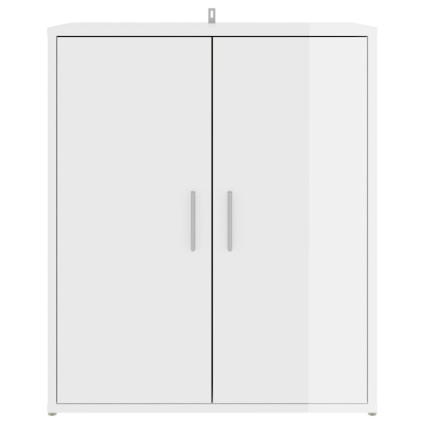 vidaXL Skoskåp vit högglans 60x35x70 cm konstruerat trä Vit