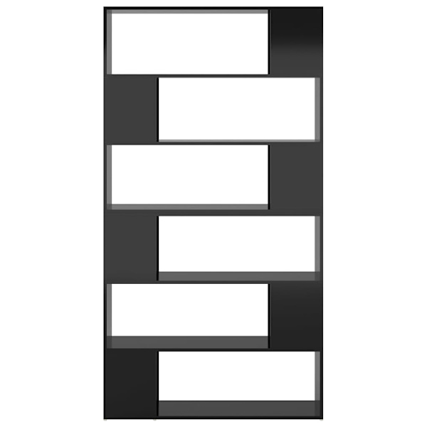 vidaXL Bokhylla Rumsavdelare svart högglans 100x24x188 cm Svart
