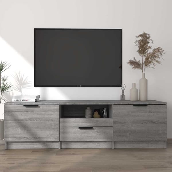 vidaXL Tv-bänk grå sonoma 140x35x40 cm konstruerat trä Grå