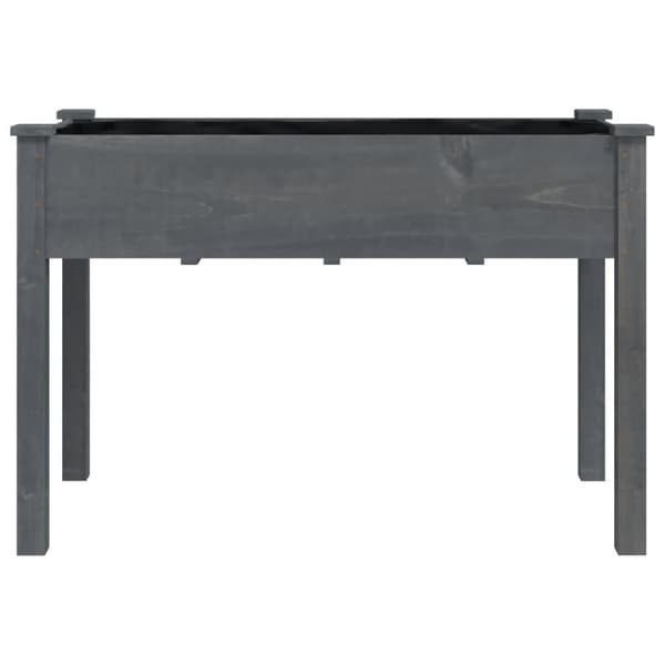 vidaXL Odlingslåda med foder grå 118x59x76 cm massivt granträ Grå