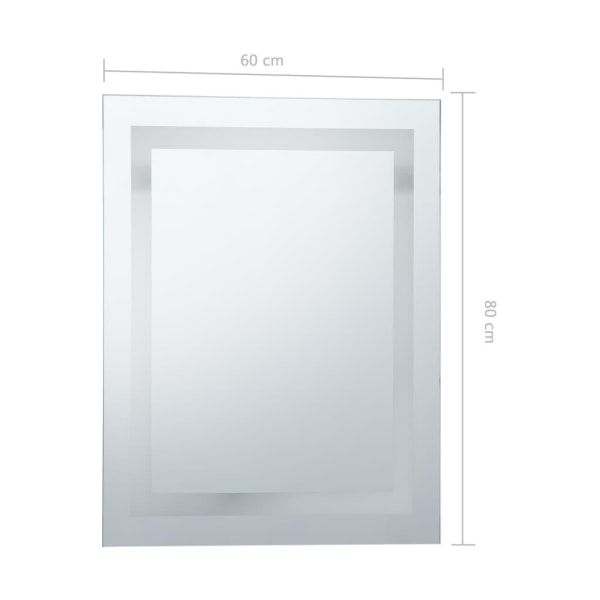 vidaXL Badrumsspegel LED med touch-sensor 60x80 cm Silver