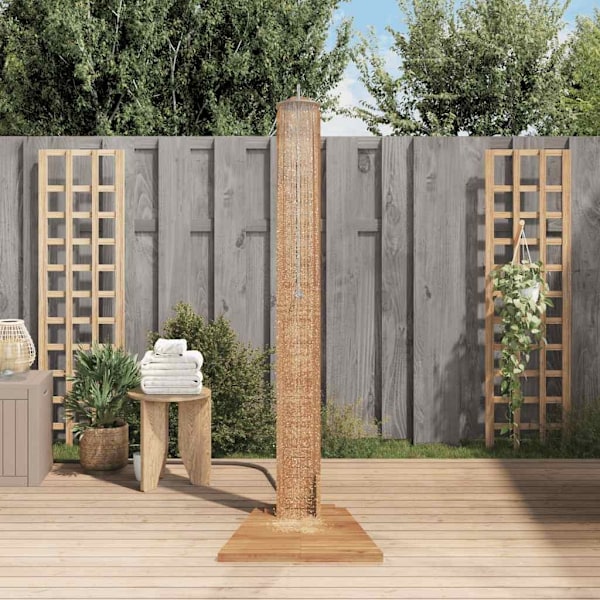 vidaXL Utomhusdusch massiv teak 70x75x204 cm Brun