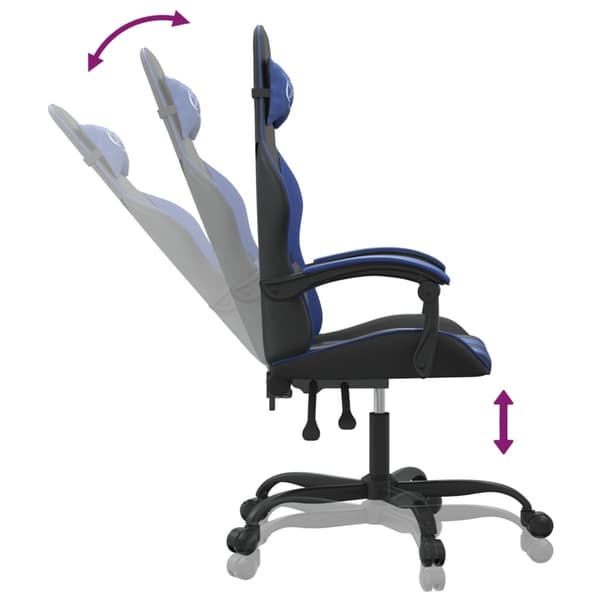 vidaXL Gamingstol svart och blå konstläder Blå