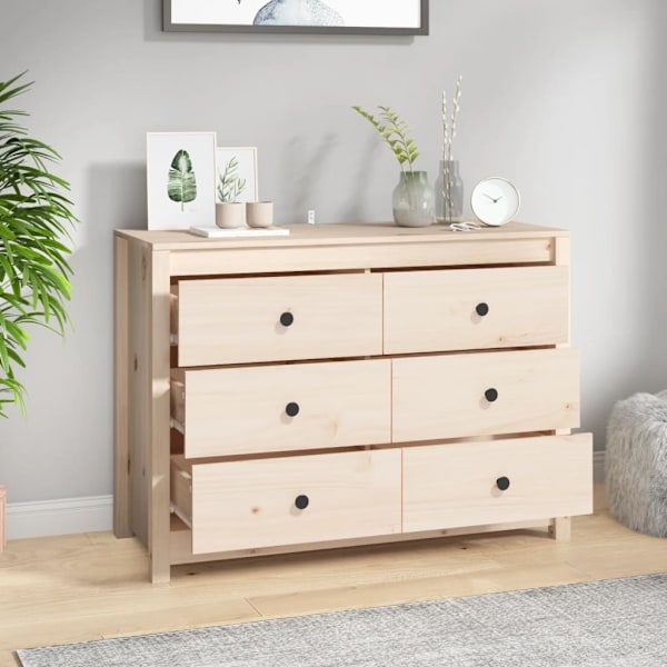 vidaXL Sidoskåp 100x40x72 cm massiv furu Brun