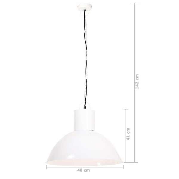 vidaXL Hänglampa 25 W vit rund 48 cm E27 Vit