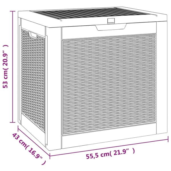 vidaXL Dynbox svart 55,5x43x53 cm polypropen art