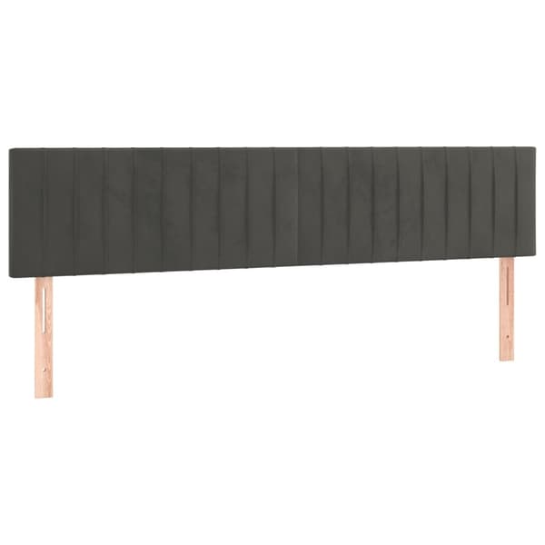 vidaXL Ramsäng med madrass mörkgrå 160x200 cm sammet Grå