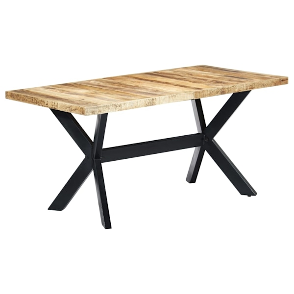 vidaXL Matbord 160x80x75 cm massivt grovt mangoträ Brun