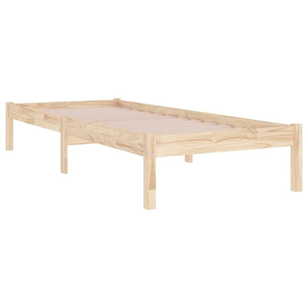 vidaXL Sängram massivt trä 90x200 cm Brun