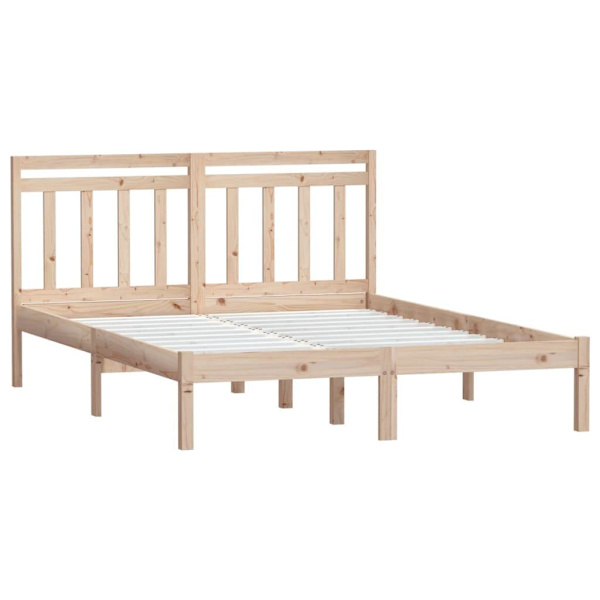vidaXL Sängram massiv furu 140x190 cm Brun