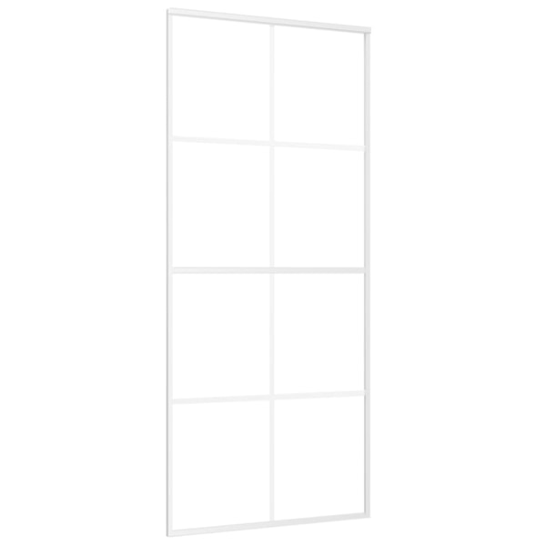 vidaXL Skjutdörr frostat ESG-glas och aluminium 90x205 cm vit Vit