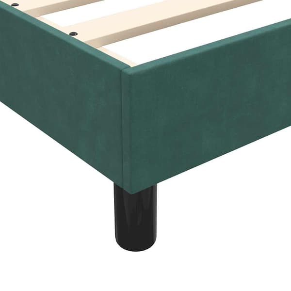 vidaXL Ramsäng med madrass mörkgrön 160x220 cm sammet Grön