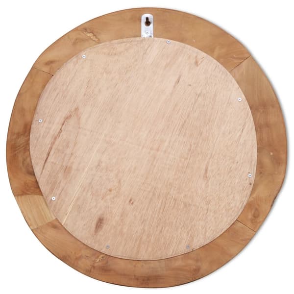 vidaXL Prydnadsspegel teak 60 cm rund Brun