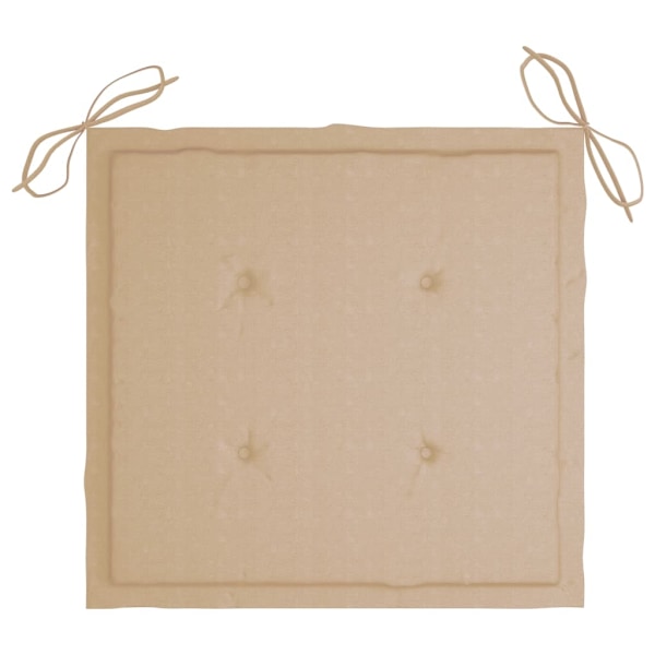 vidaXL Trädgårdsstolar 4 st med dynor massiv teak Beige