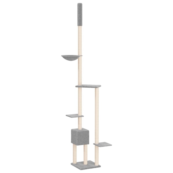 vidaXL Golv-till-tak klösträd ljusgrå 258,5-284,5 cm Grå