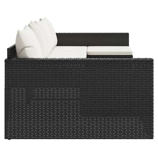 vidaXL Loungegrupp med dynor 2 delar svart konstrotting Svart