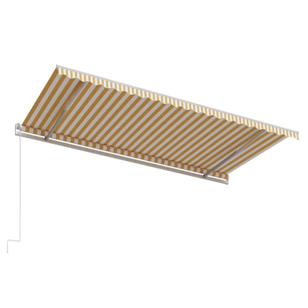 vidaXL Markis automatiskt infällbar 500x300 cm gul och vit Gul