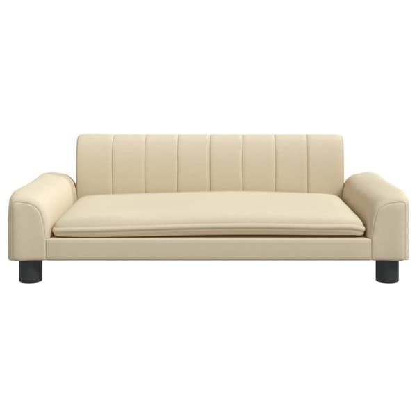 vidaXL Barnsoffa gräddvit 90x53x30 cm tyg Kräm