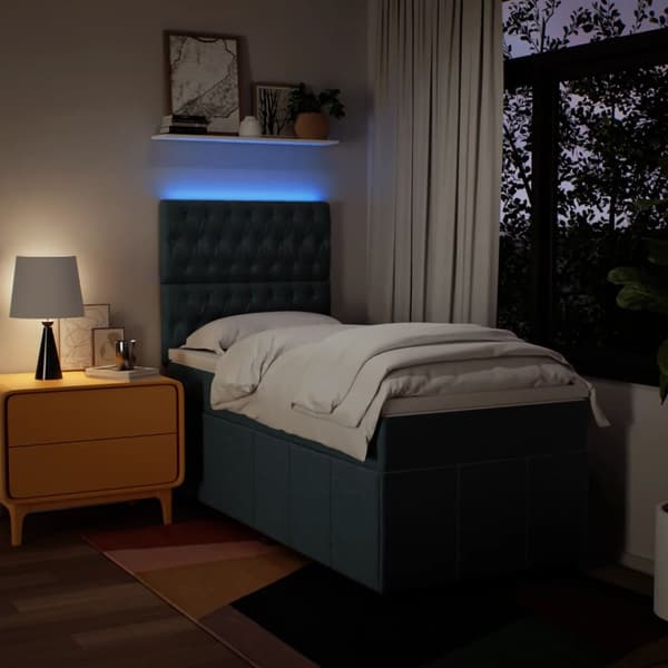 vidaXL Ramsäng med madrass blå 100x200 cm tyg Blå